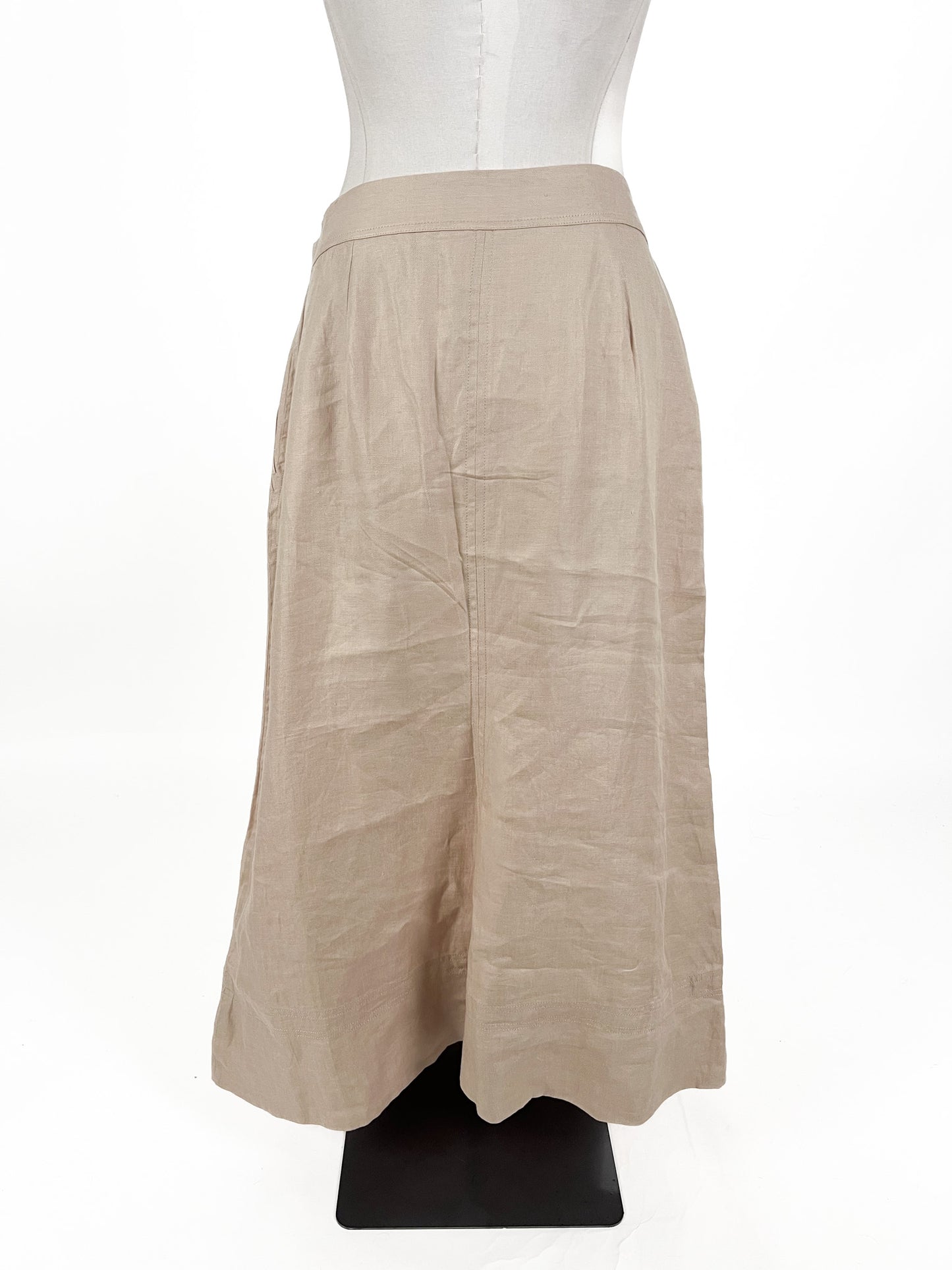 Country Road - Beige Linen Skirt (Size 16)