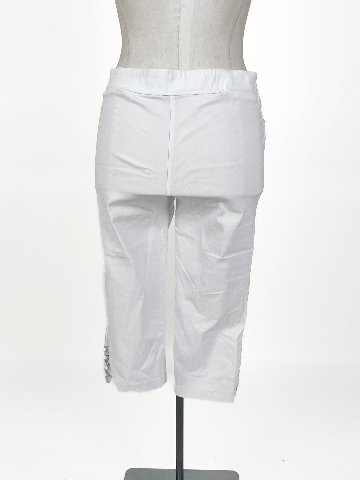Twin Lakes | White Cropped Stretchy Pants | Size 14