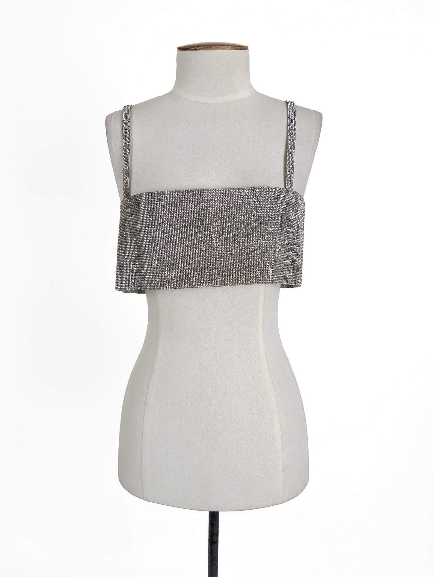 White Fox | Grey Cocktail Top | Size XS