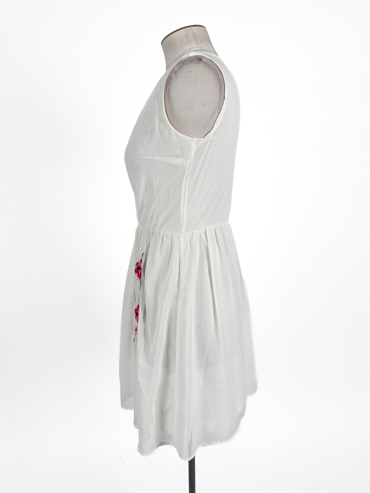 Oodji | White Casual/Cocktail Dress | Size 8