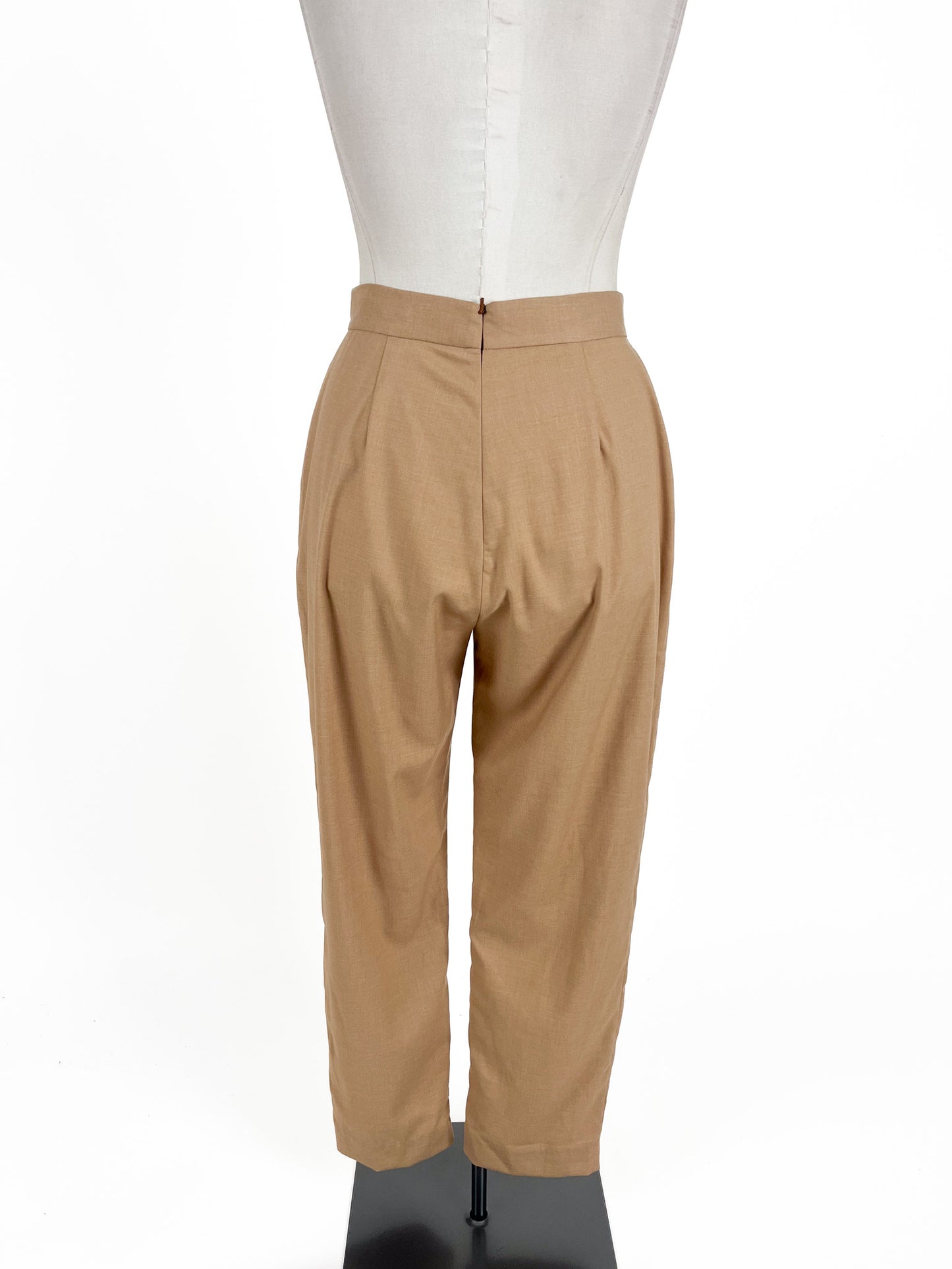 Liam | Beige High waisted Pleated Pants | Size 12