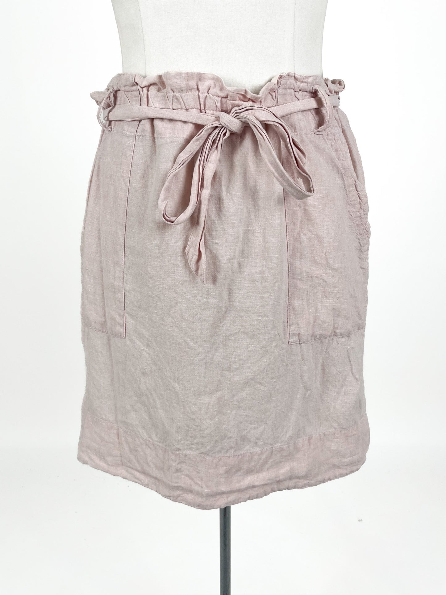 Max - Pink Linen Skirt (Size 14)