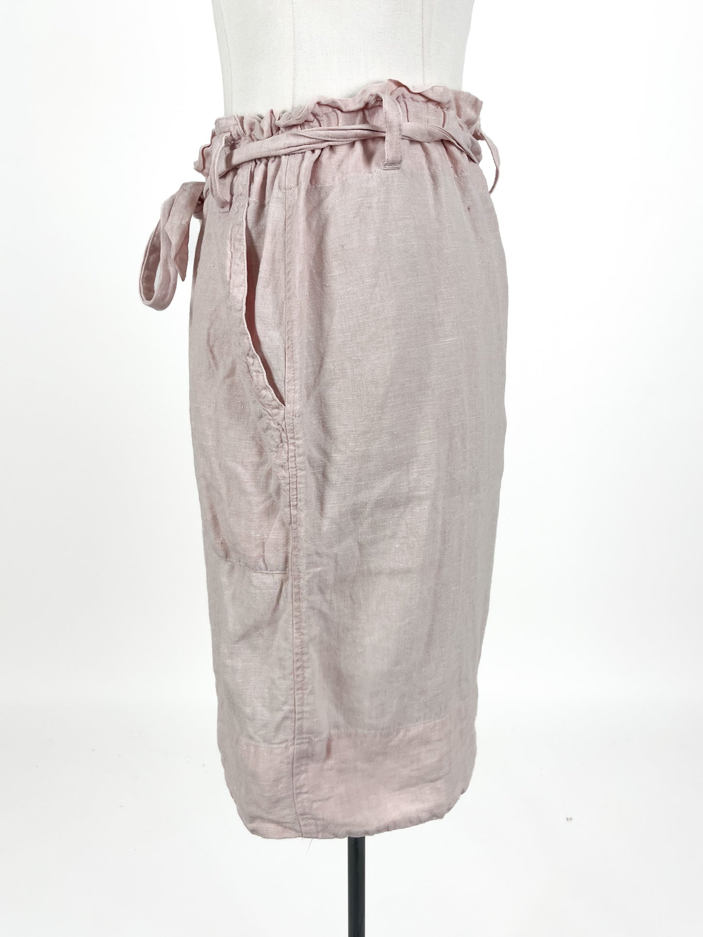 Max - Pink Linen Skirt (Size 14)
