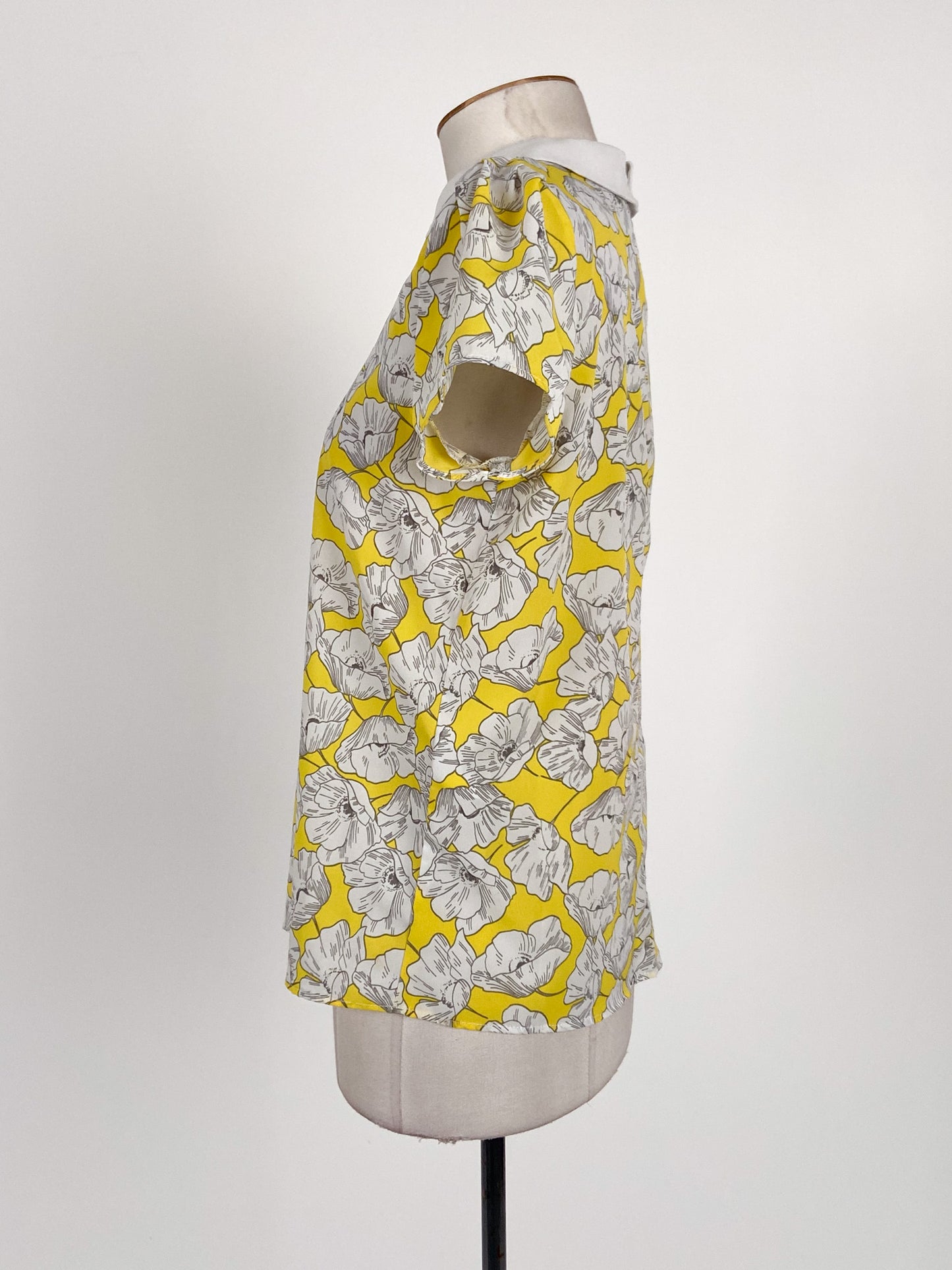 Hallhuber | Yellow Workwear Top | Size 8