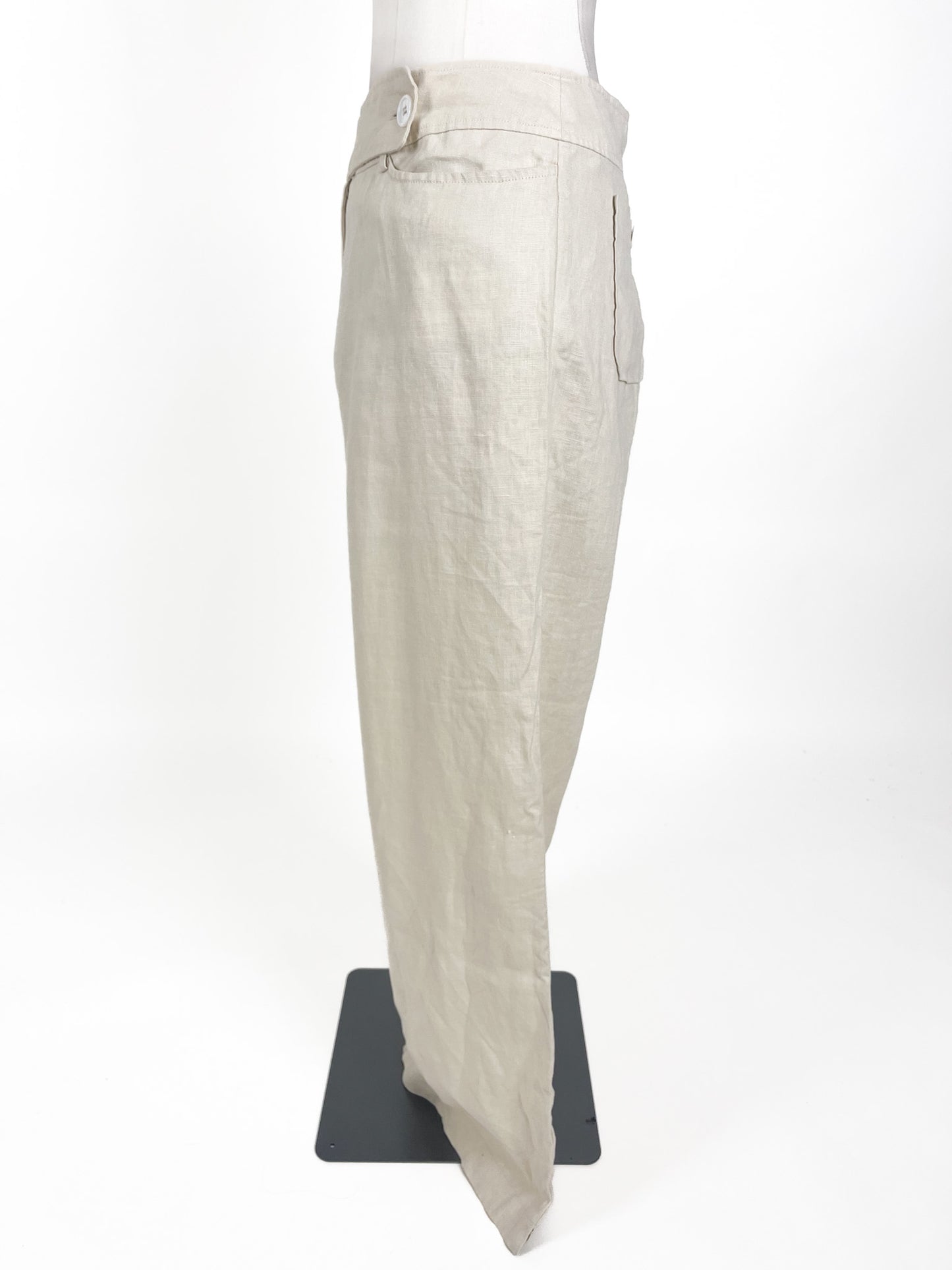 Monari | White Low waisted Wide leg Pants | Size XL
