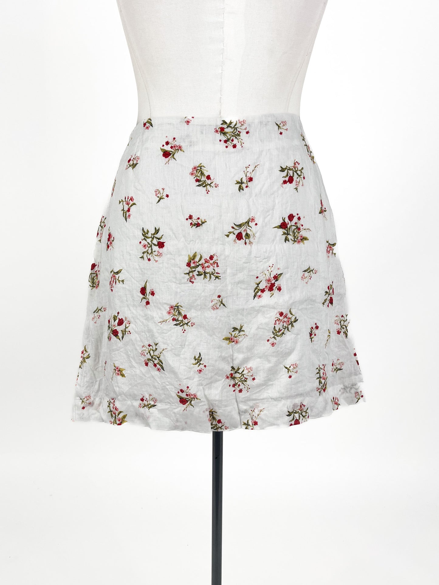 Max - White Linen Skirt (Size 16)