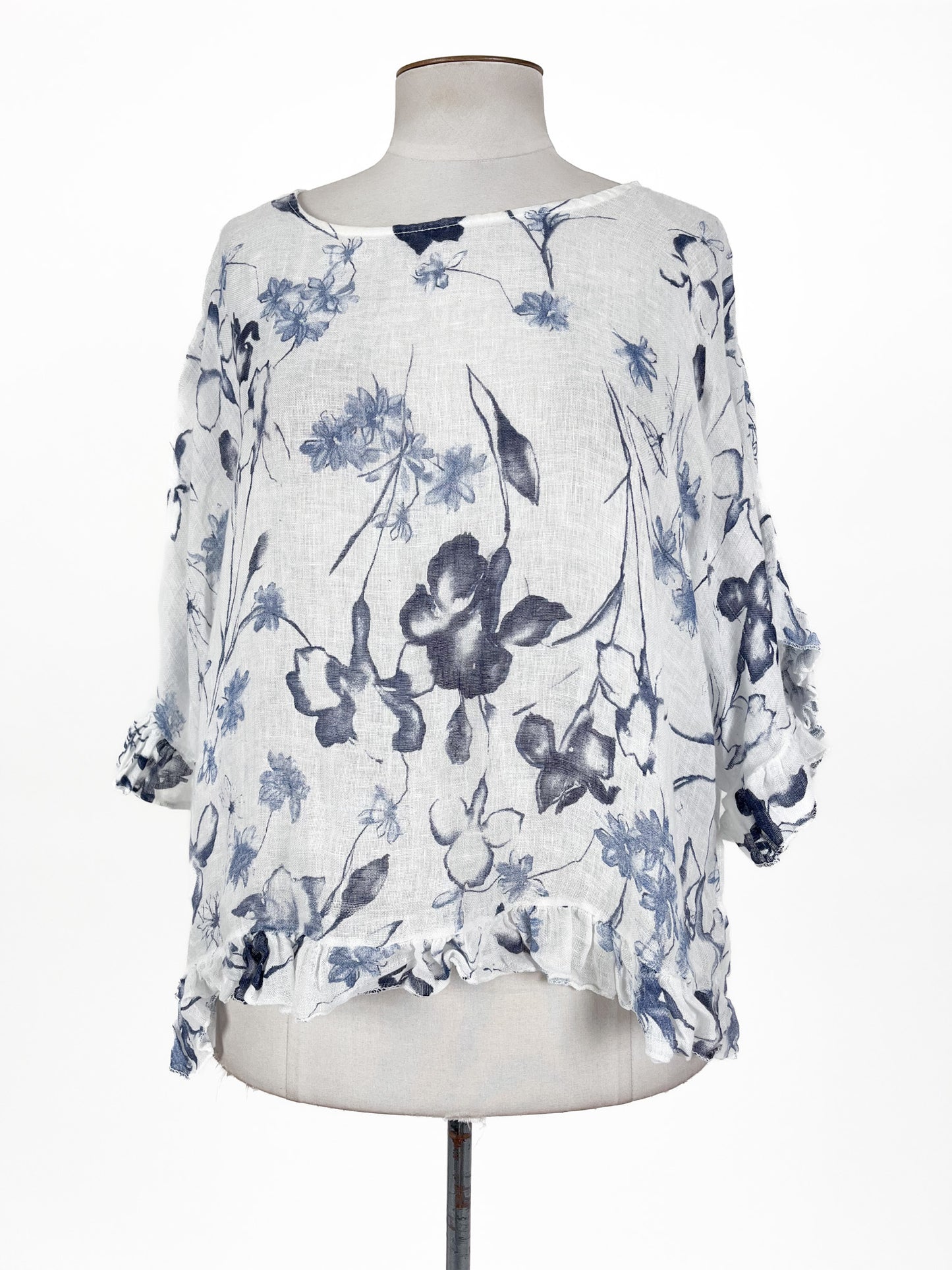 Simply Linen | Blue Casual Top | Size L