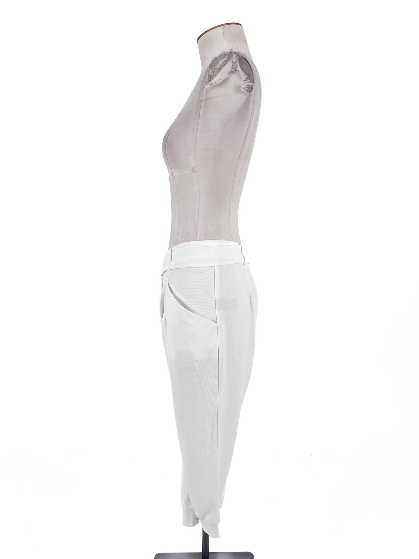Stitch Ministry | White Cropped Straight fit Pants | Size 10