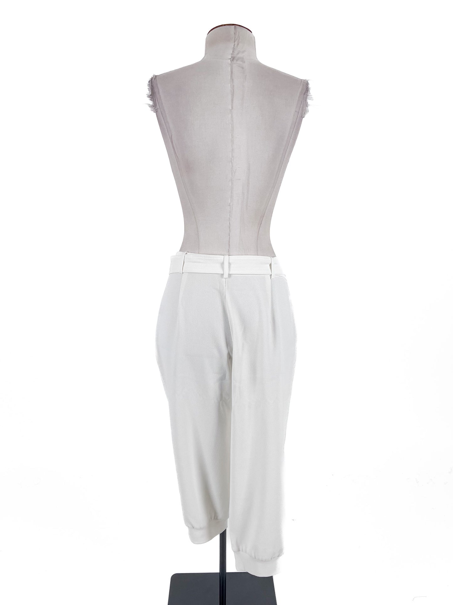 Stitch Ministry | White Cropped Straight fit Pants | Size 10