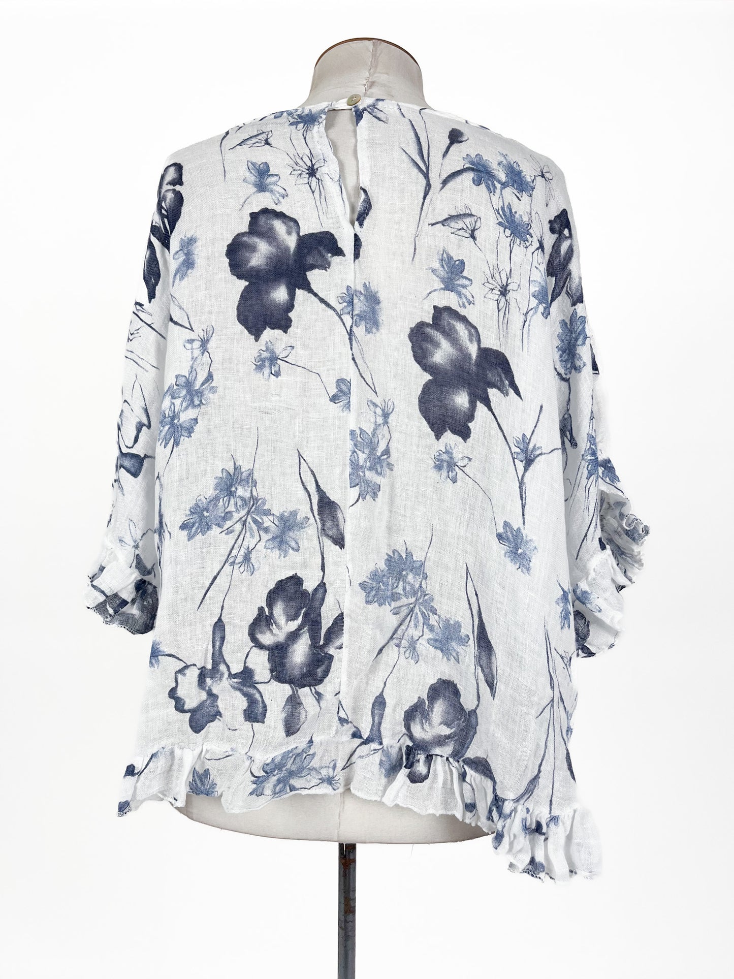 Simply Linen | Blue Casual Top | Size L
