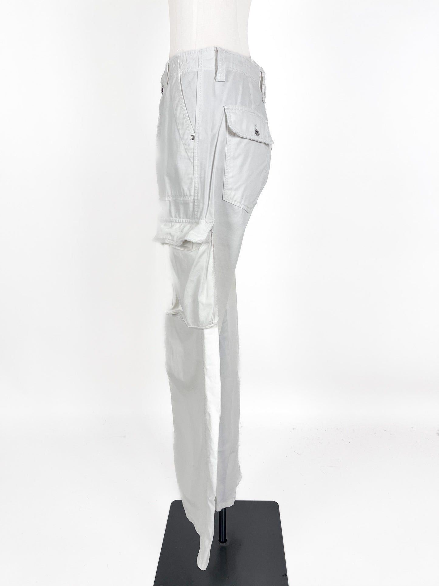 Bershka | White Cargo Straight fit Pants | Size 8