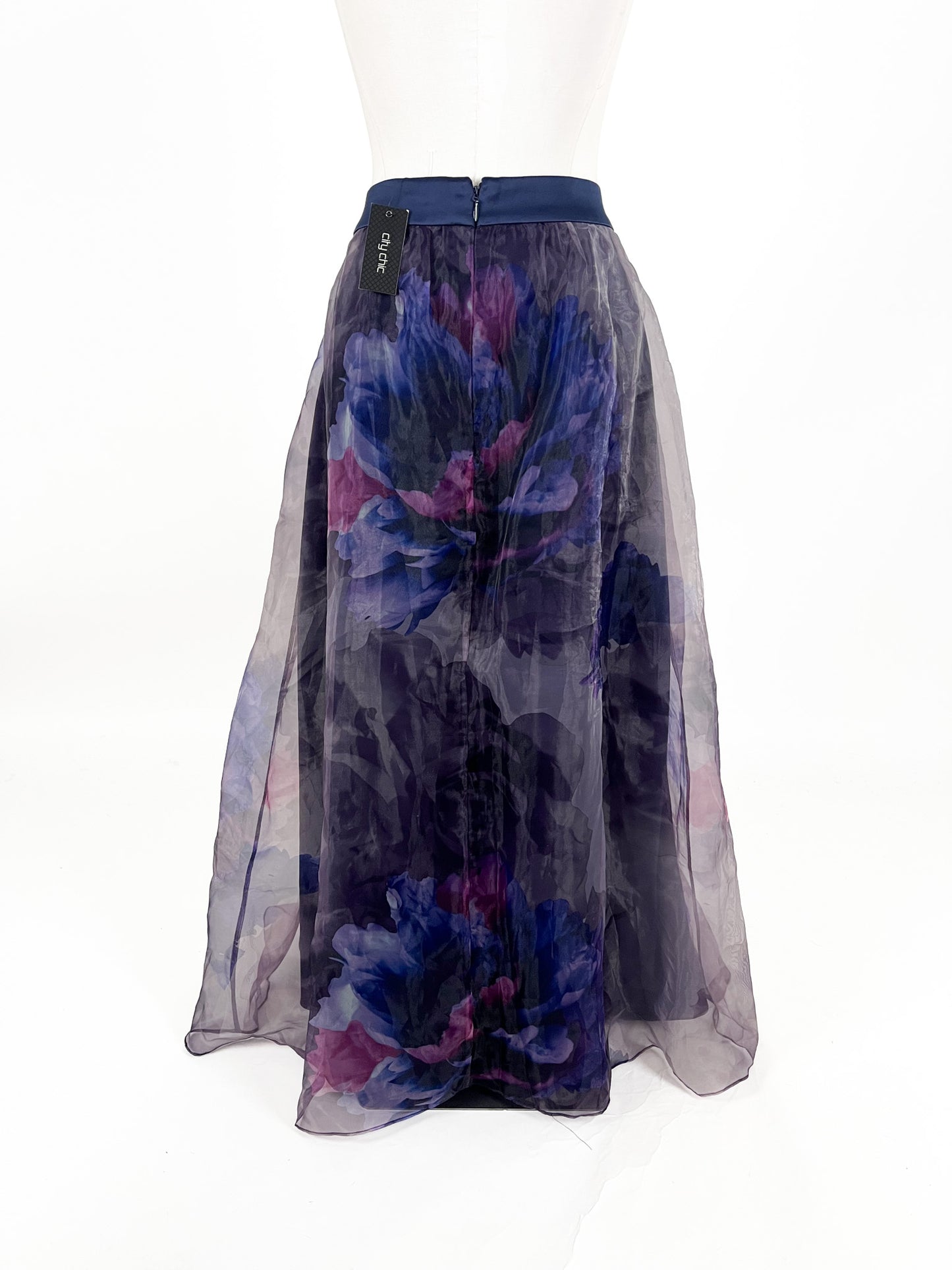 City Chic - Purple Midi Skirt (Size 16)
