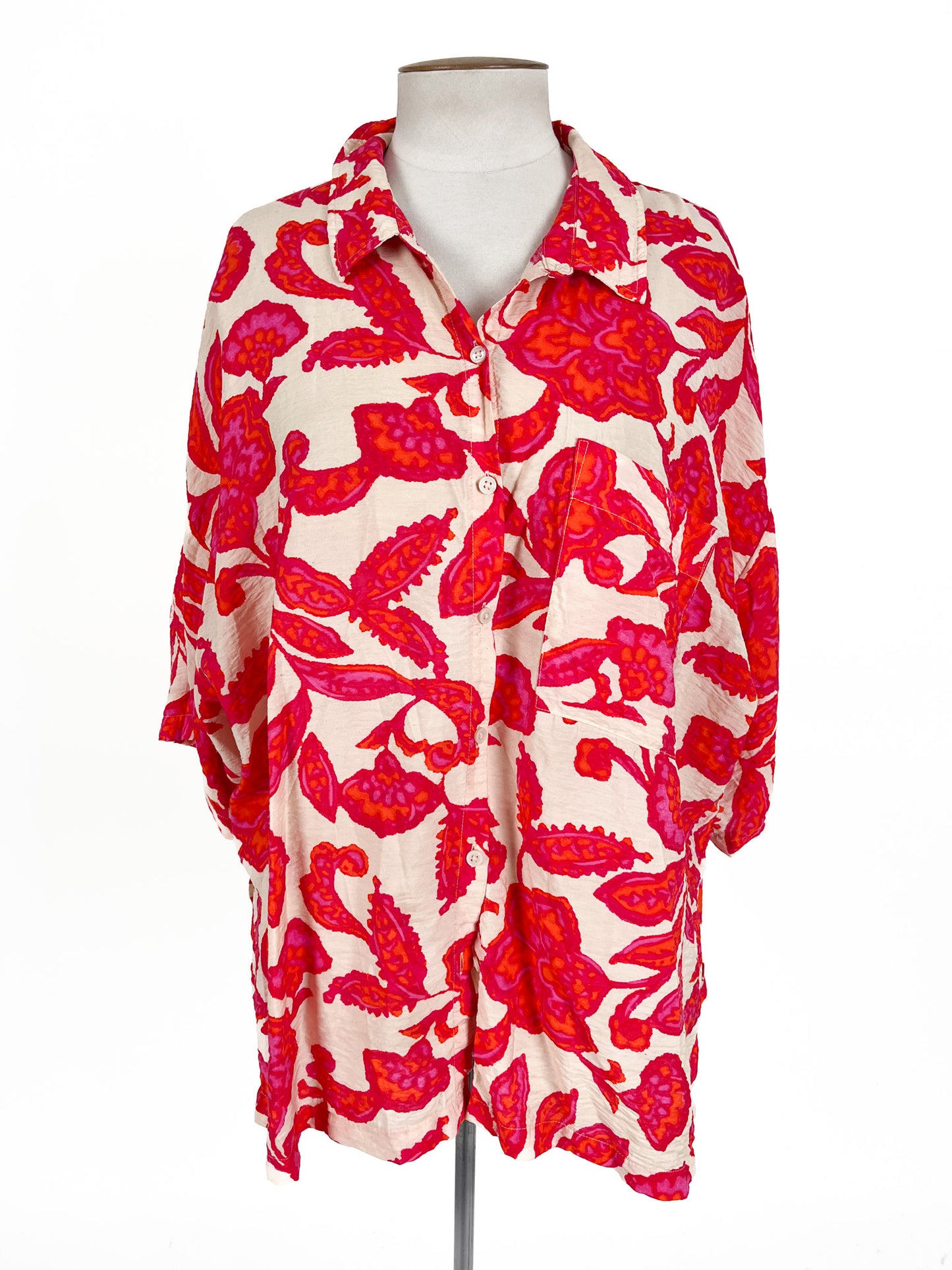 Colourful red shirt blouse
