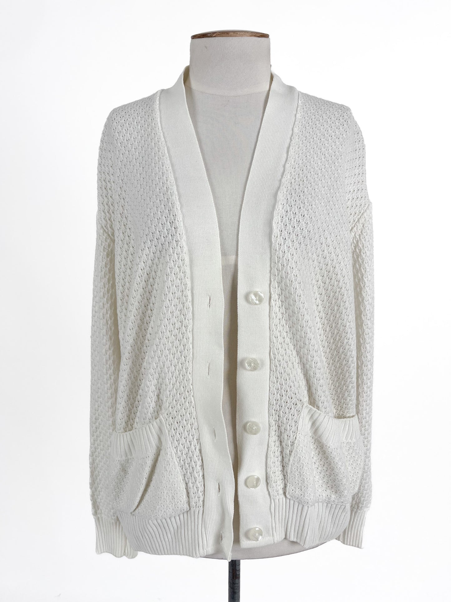 Palatine | White Casual/Workwear Cardigan | Size M