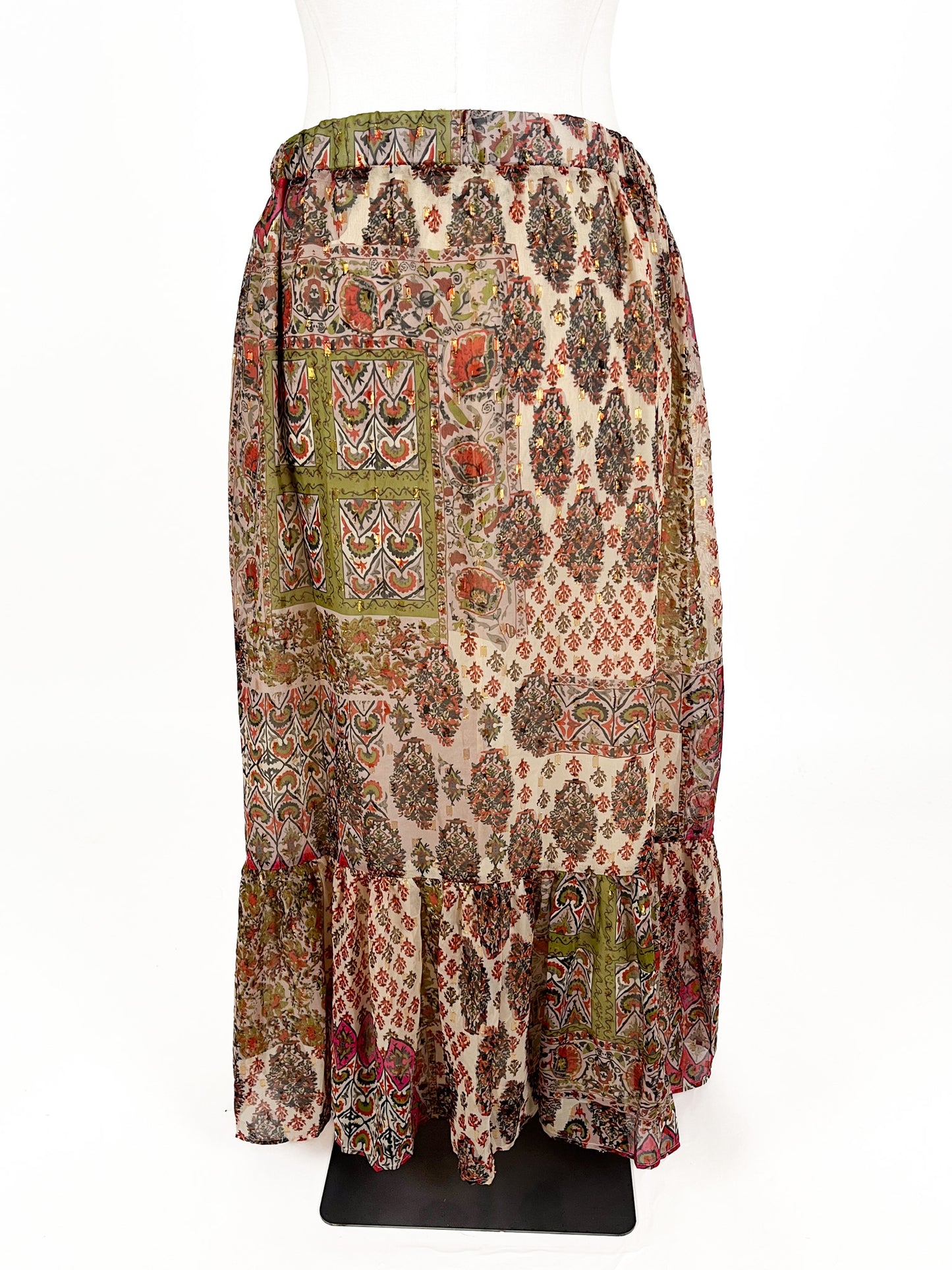 Fate + Becker - Multicoloured Midi Skirt (Size 18)