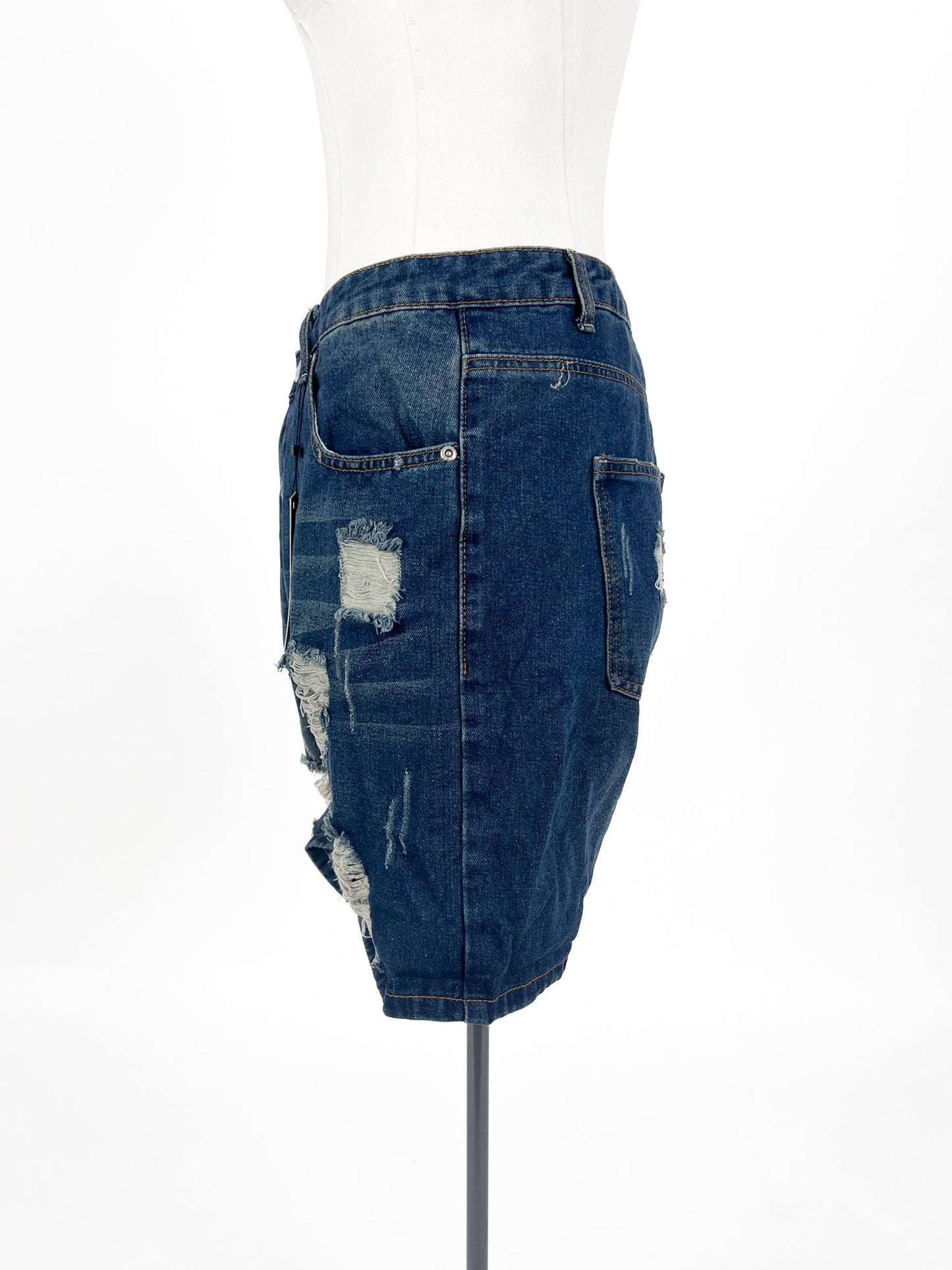 Boohoo - Blue Denim Shorts (Size 18)