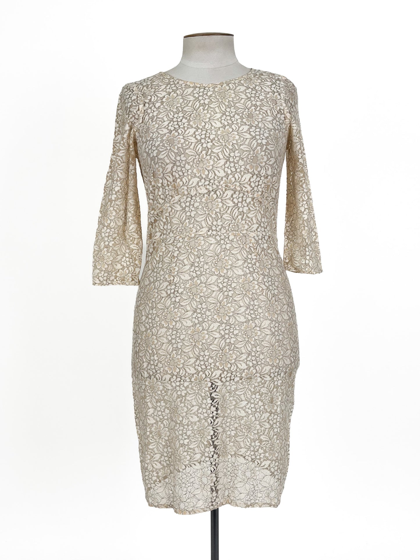 Juliette Hogan | Beige Cocktail/Workwear Dress | Size 12