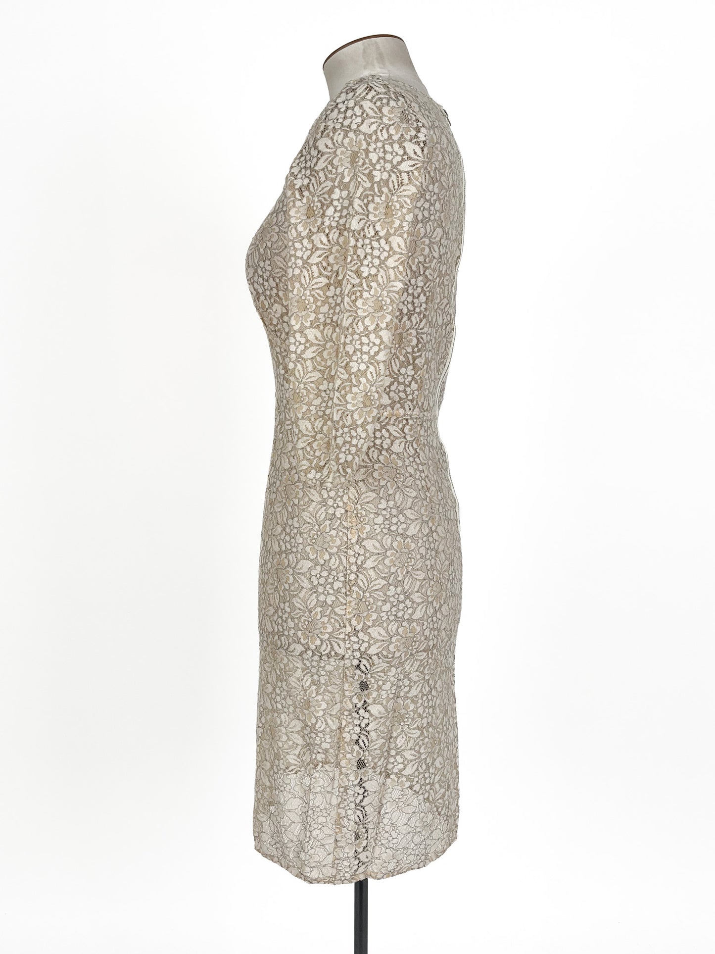 Juliette Hogan | Beige Cocktail/Workwear Dress | Size 12