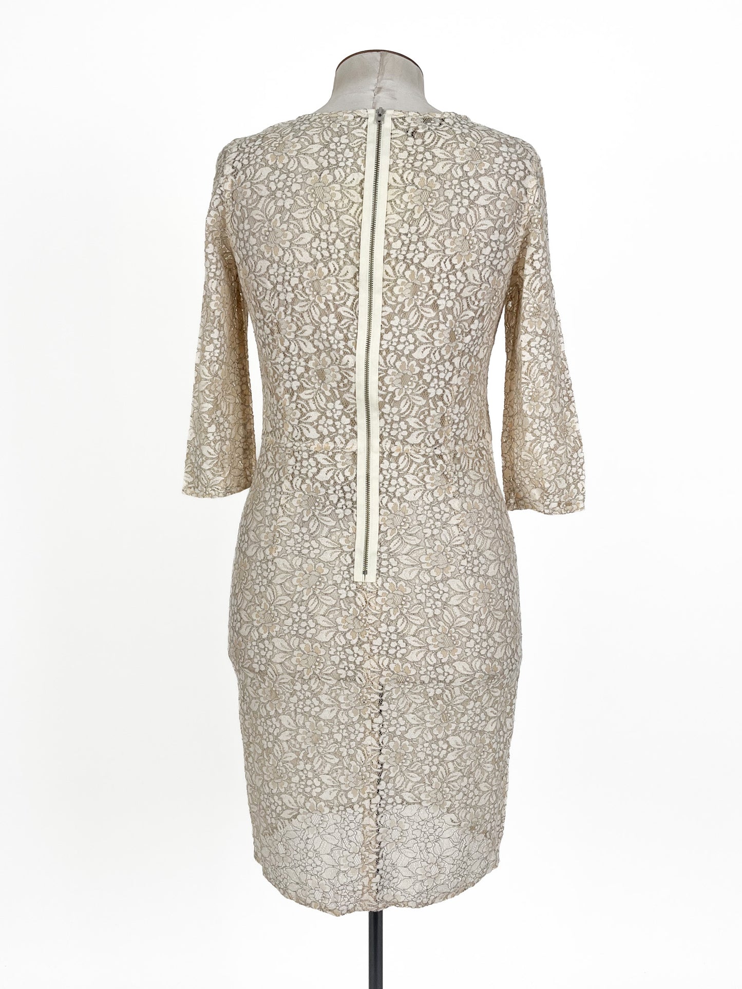 Juliette Hogan | Beige Cocktail/Workwear Dress | Size 12