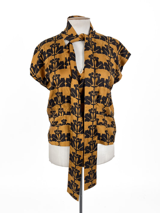 Marni - Brown & Black Blouse (Size 16)