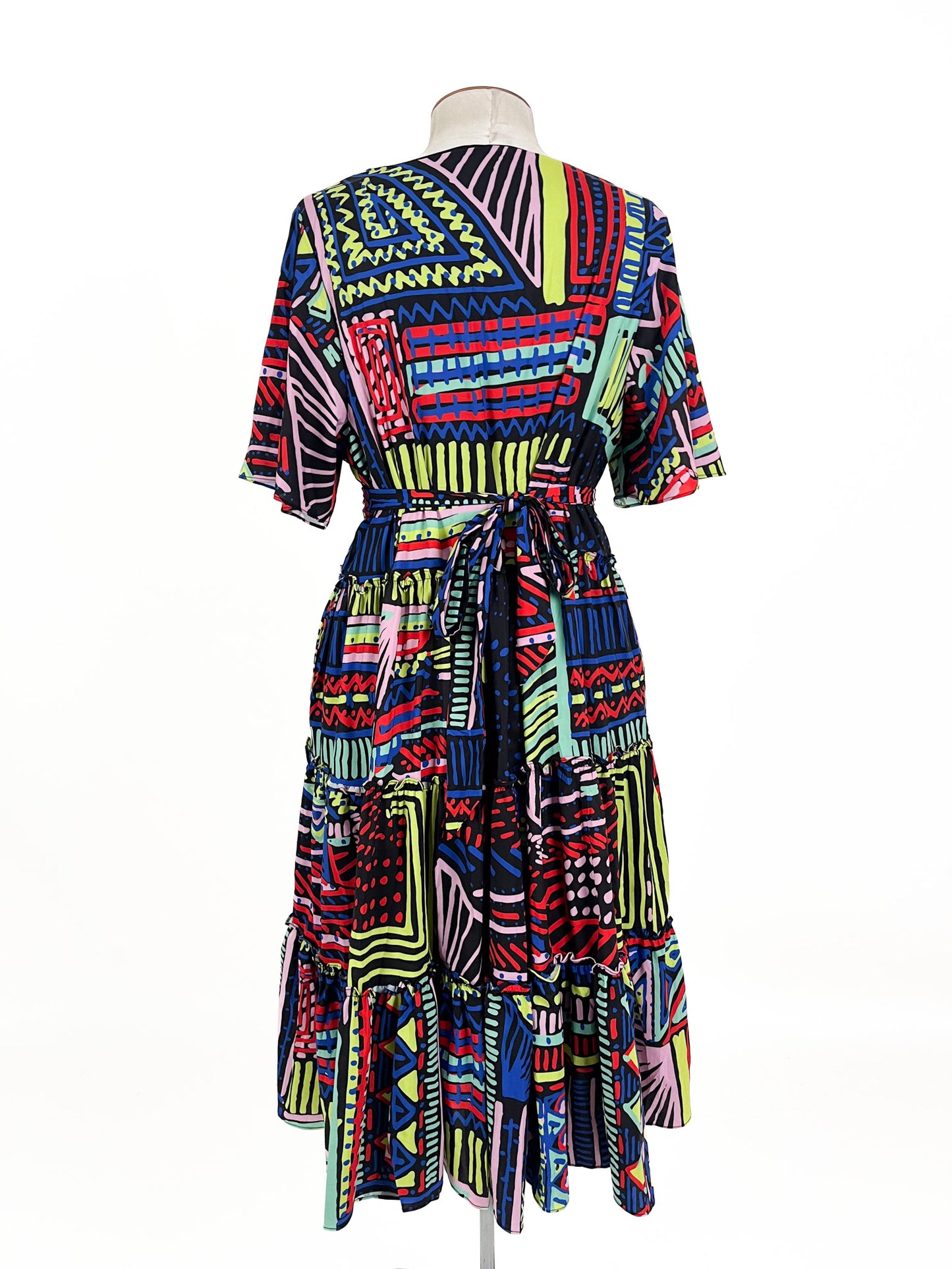 Friday Flamingo | Multicoloured Casual Dress | Size 12