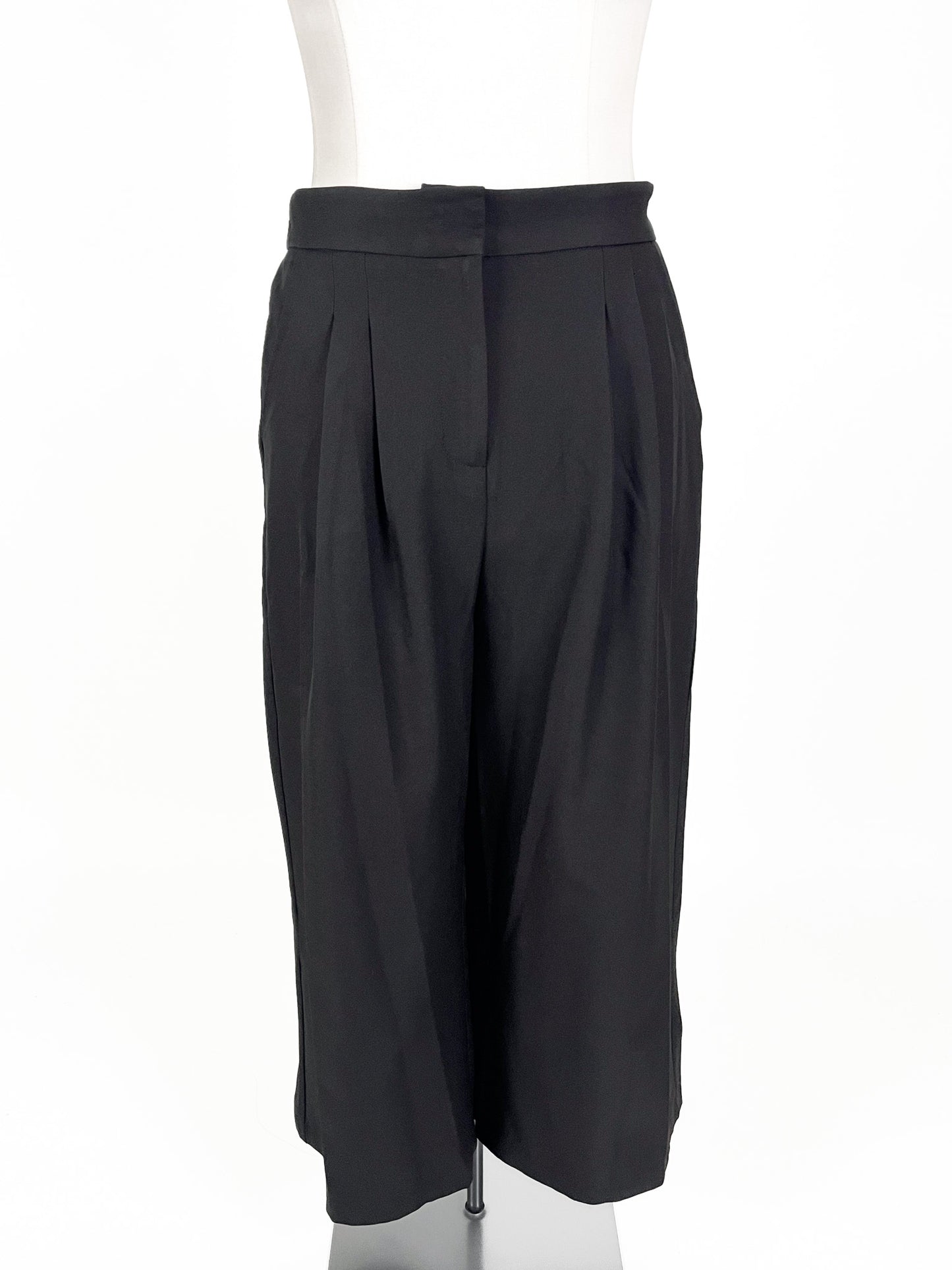 Dotti | Black Cropped Wide leg Pants | Size 14