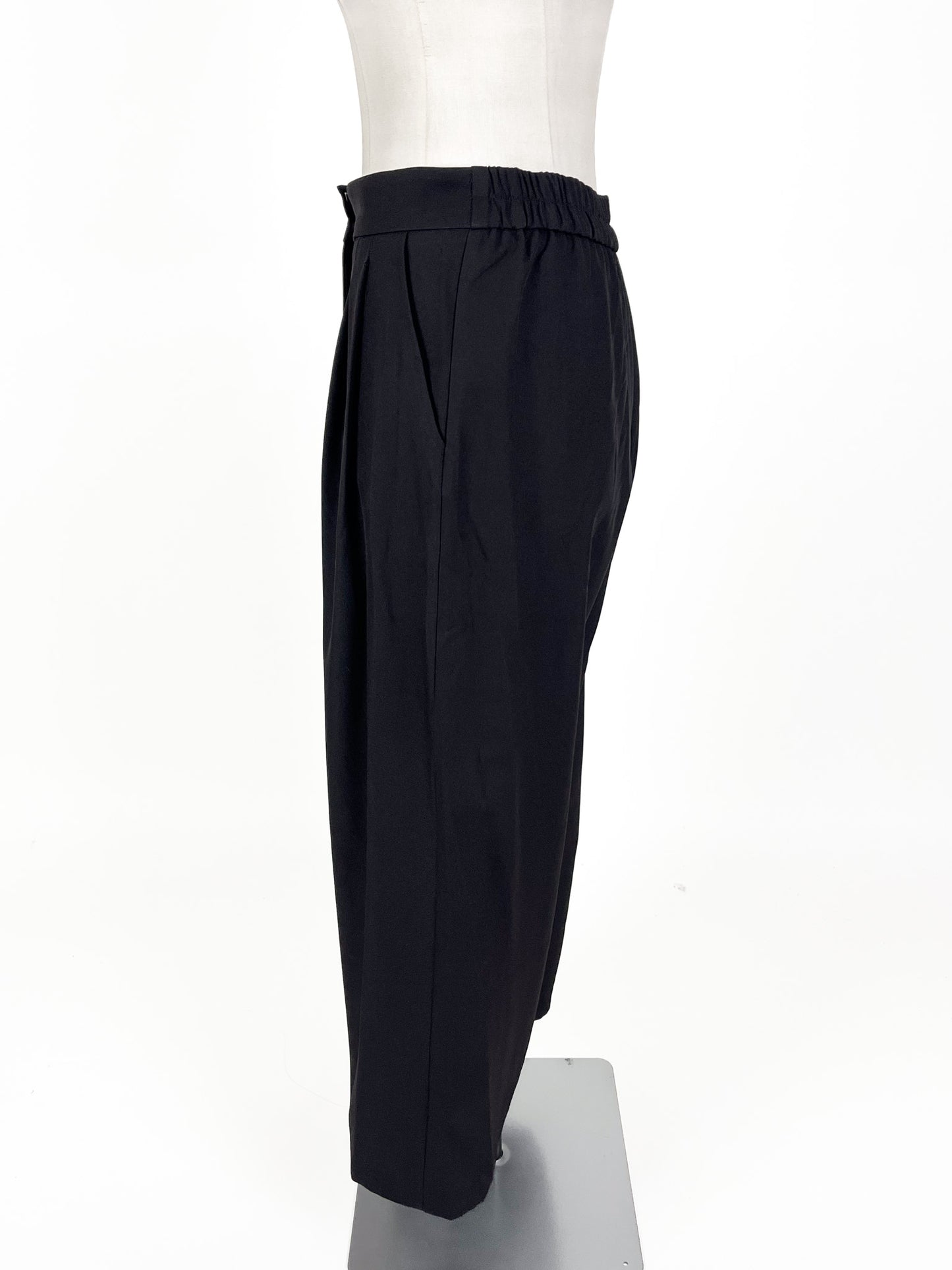 Dotti | Black Cropped Wide leg Pants | Size 14