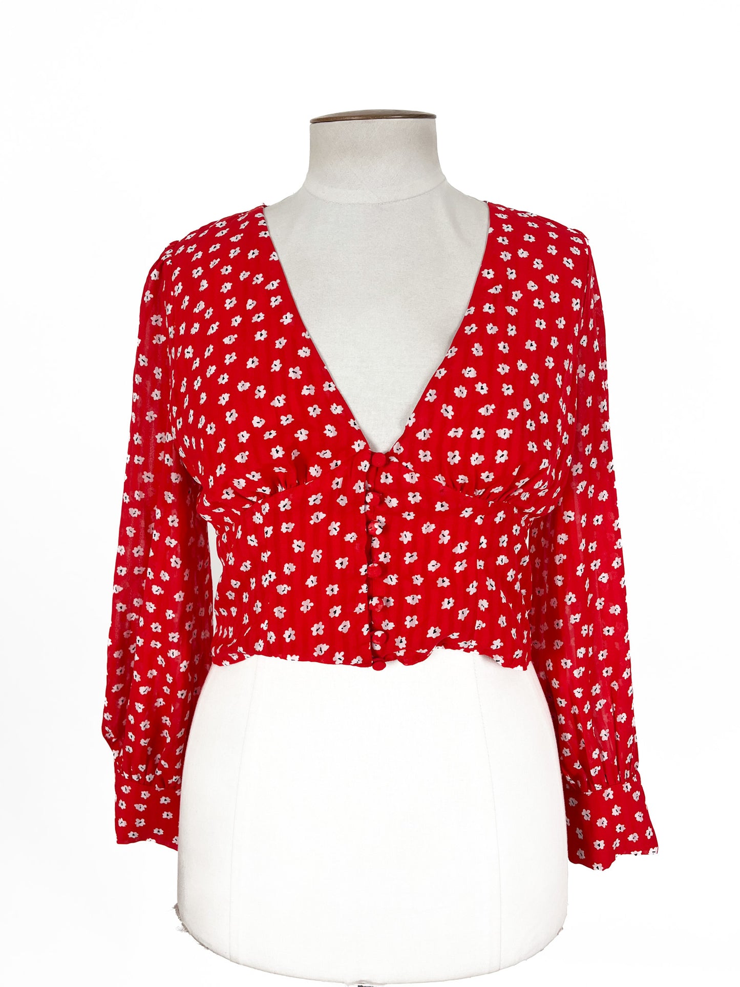 Morning Mist | Red Casual Blouse | Size 12