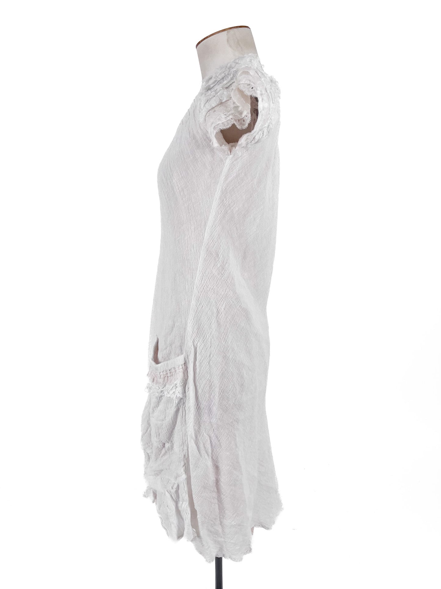 Lace | White Casual Dress | Size S