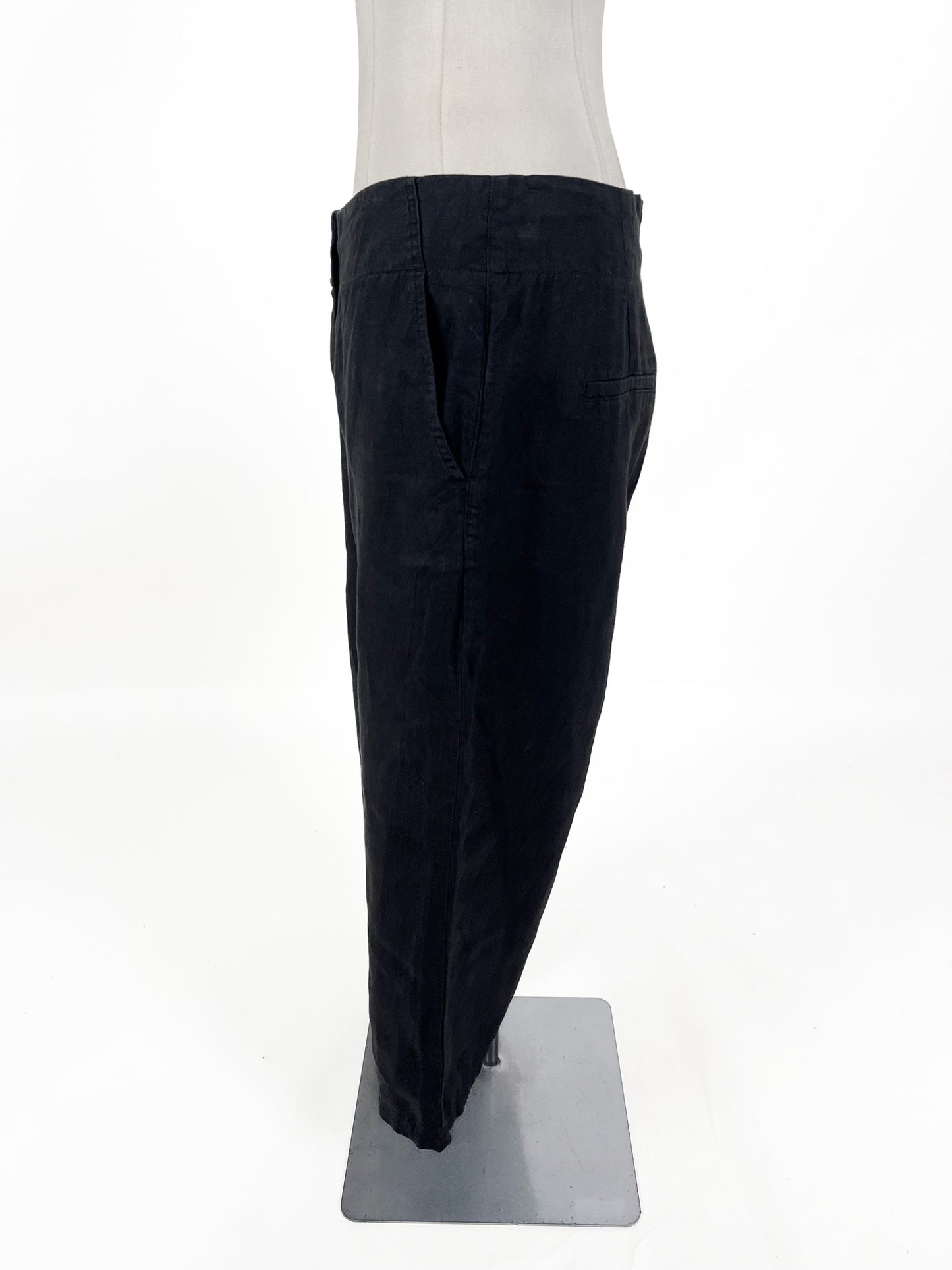 Max - Black Linen Pants (Size 16)