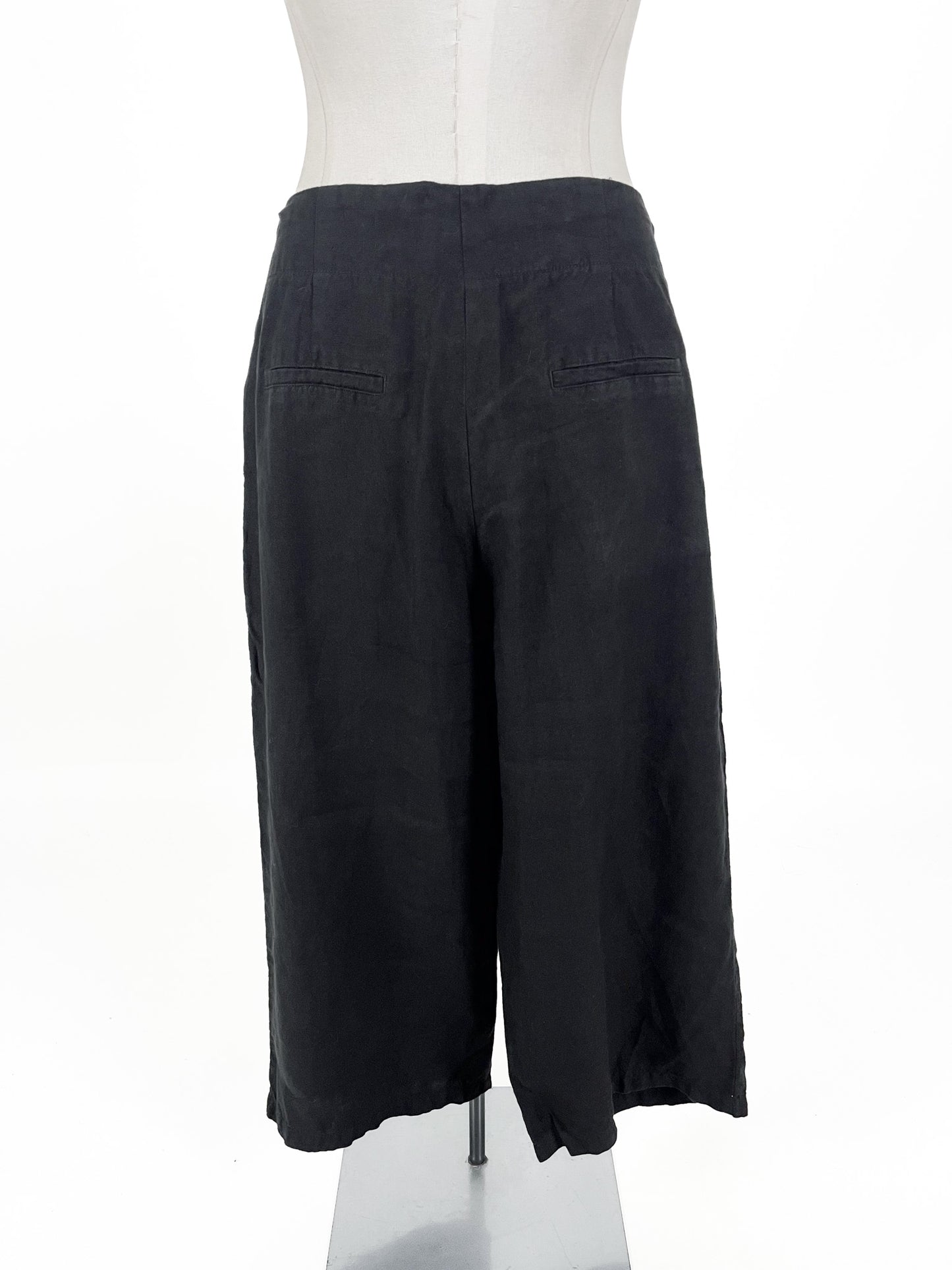Max - Black Linen Pants (Size 16)