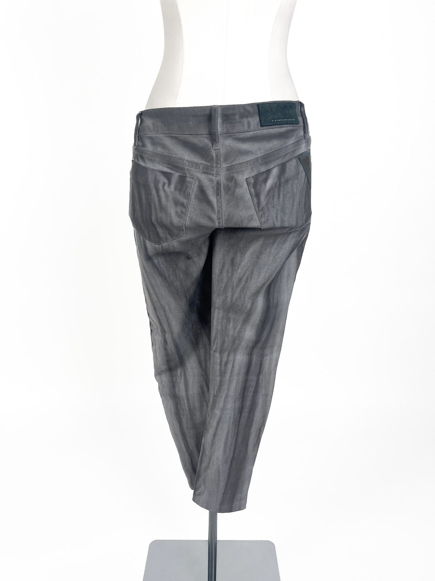 Victoria Beckham | Grey Cropped Skinny Pants | Size 8