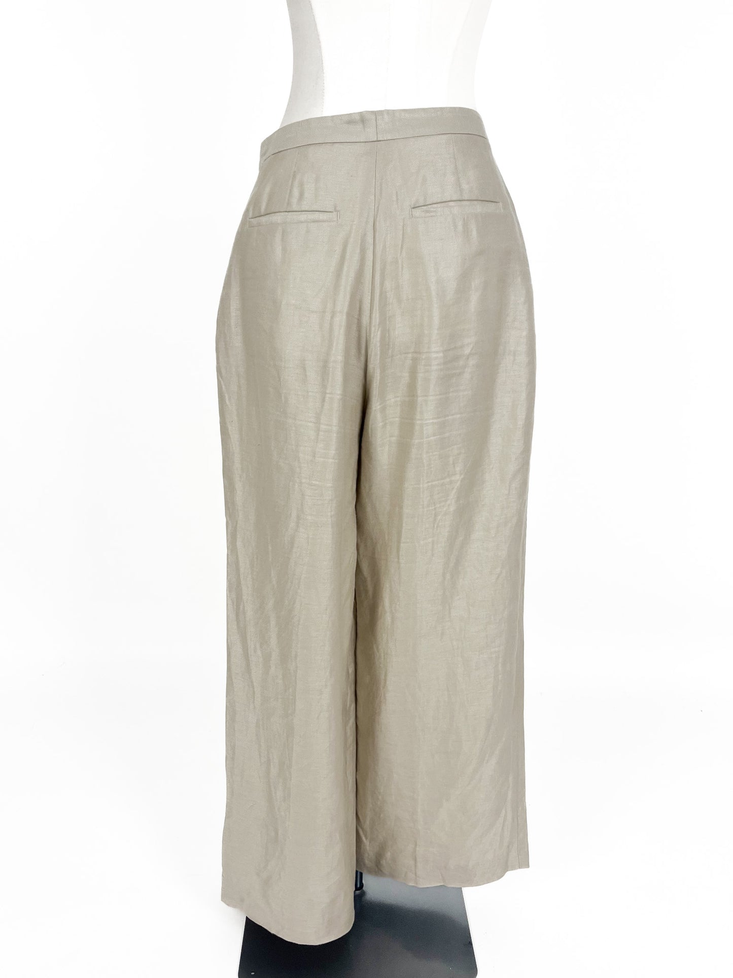 Oxford | Beige Wide leg Pants | Size 8