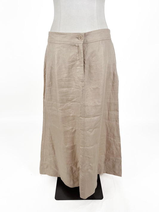 Country Road - Beige Linen Skirt (Size 16)
