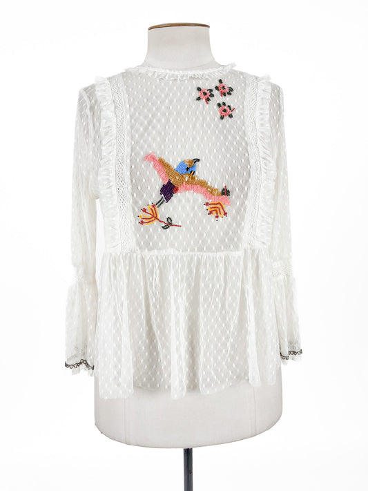 Zara | White Casual/Workwear Top | Size L