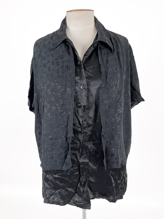 Fio | Black Workwear Top | Size 14