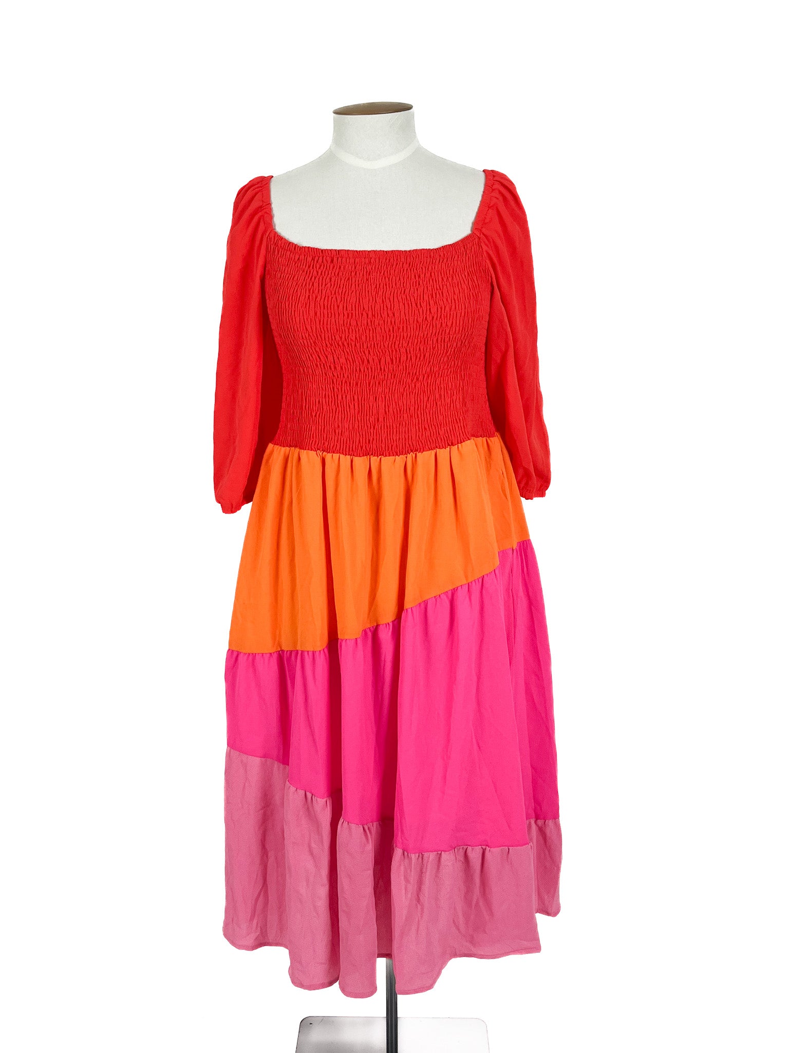 Little Party Dress - Multicoloured Midi Dress (Size 22)