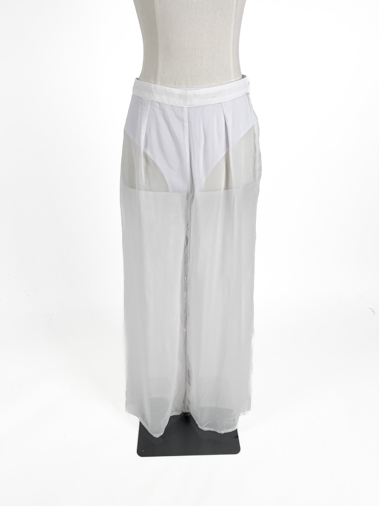 Meshki | White High waisted Wide leg Pants | Size S