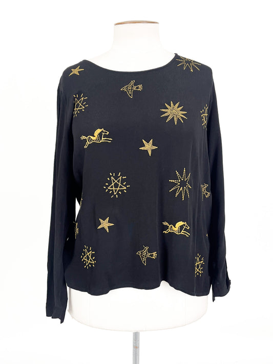 Andrea Moore | Black Casual/Workwear Top | Size 16