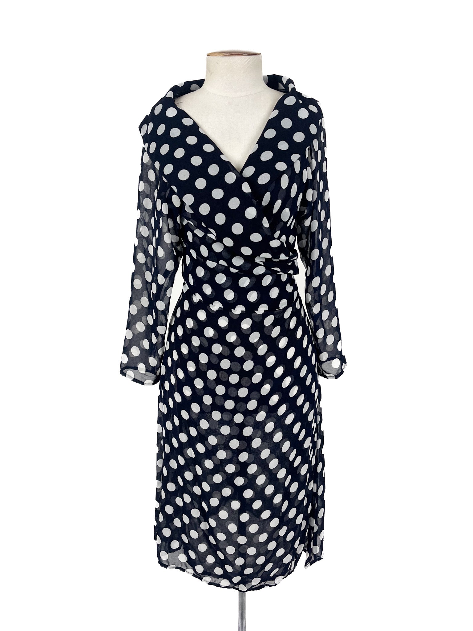 Annah Stretton - Blue & White Midi Dress (Size S)