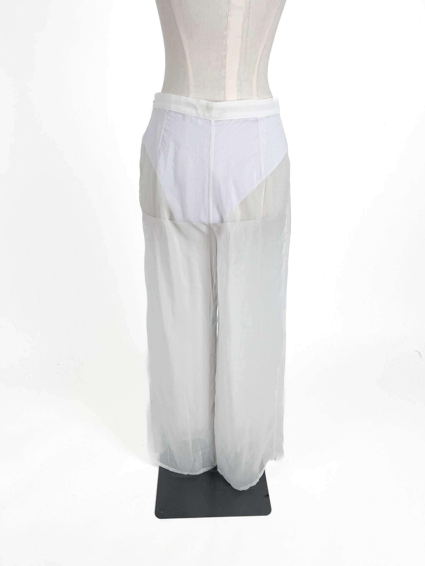 Meshki | White High waisted Wide leg Pants | Size S