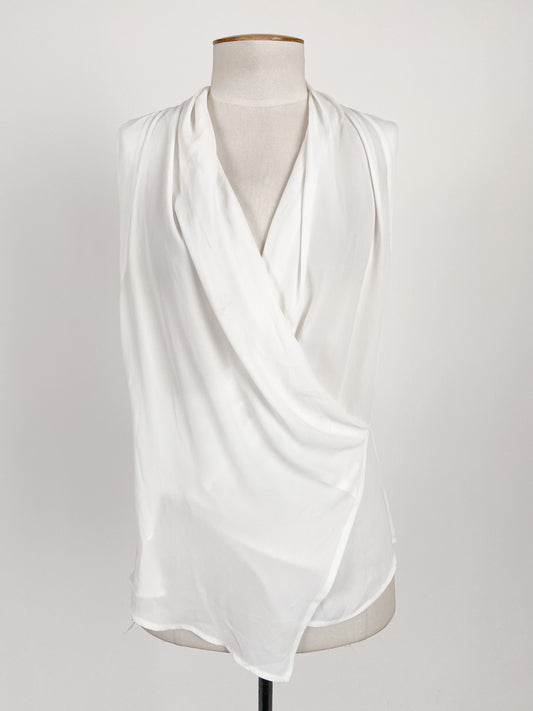 Veronika Maine | White Workwear Top | Size 10