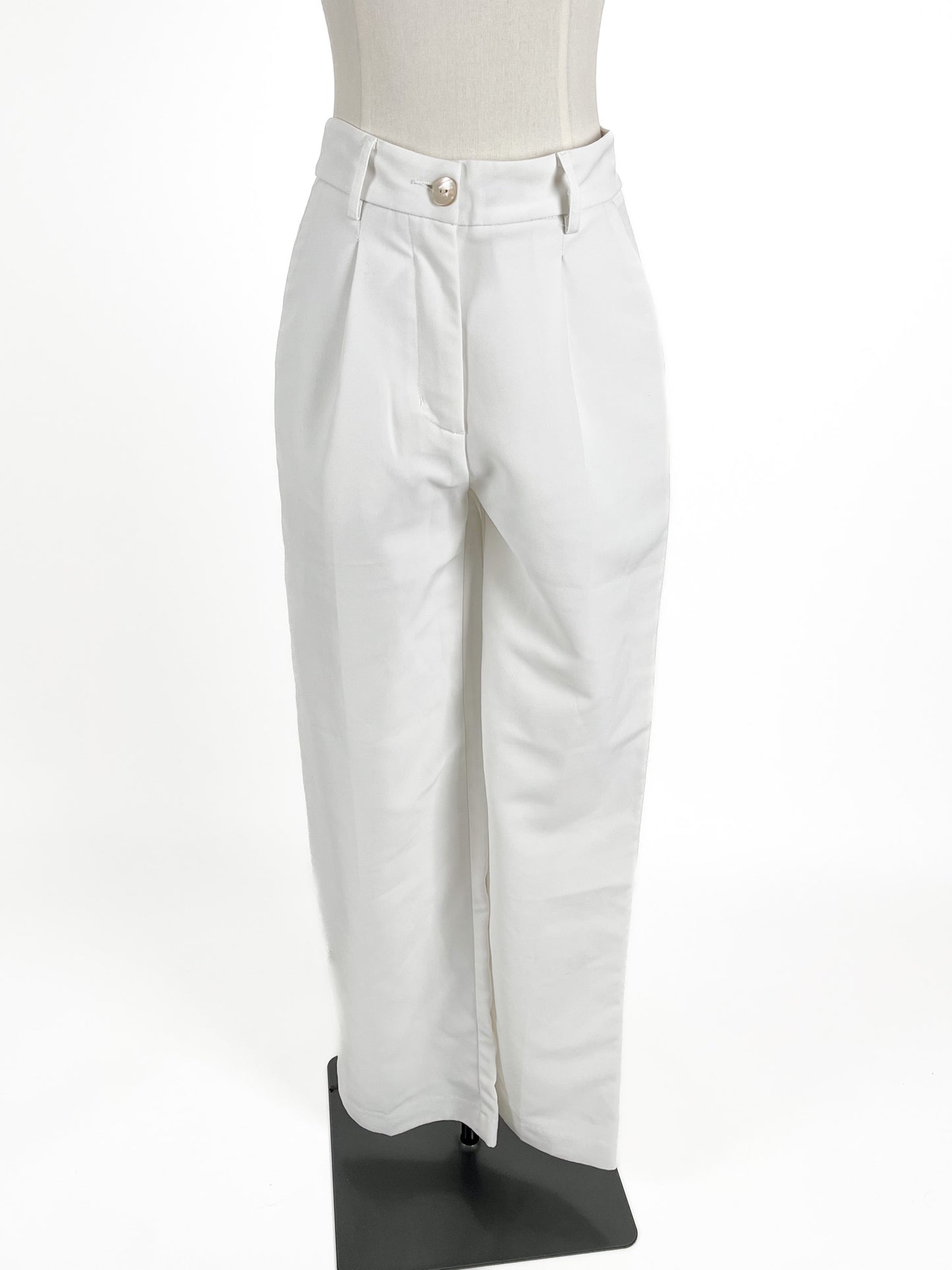 First Muse | White High waisted Wide leg Pants | Size XS