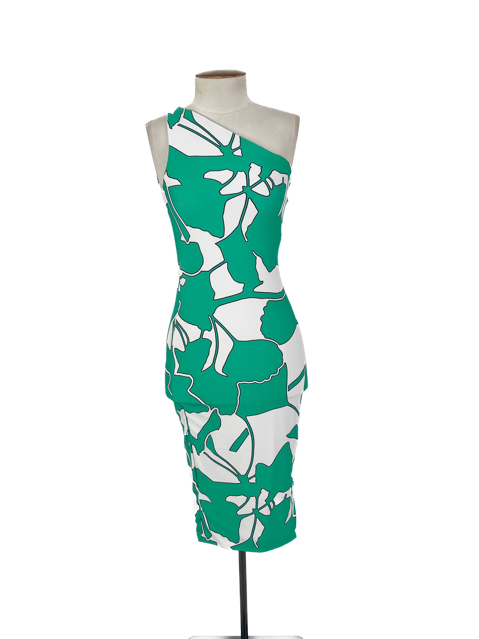 Kookai - Green & White Mini Dress (Size S)