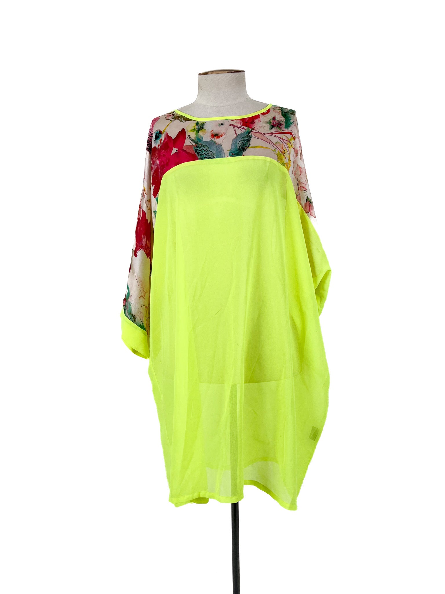 Augustine - Yellow & Multicoloured Midi Dress (Size S)