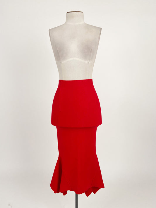 Sheike | Red Cocktail/Workwear Skirt | Size XS