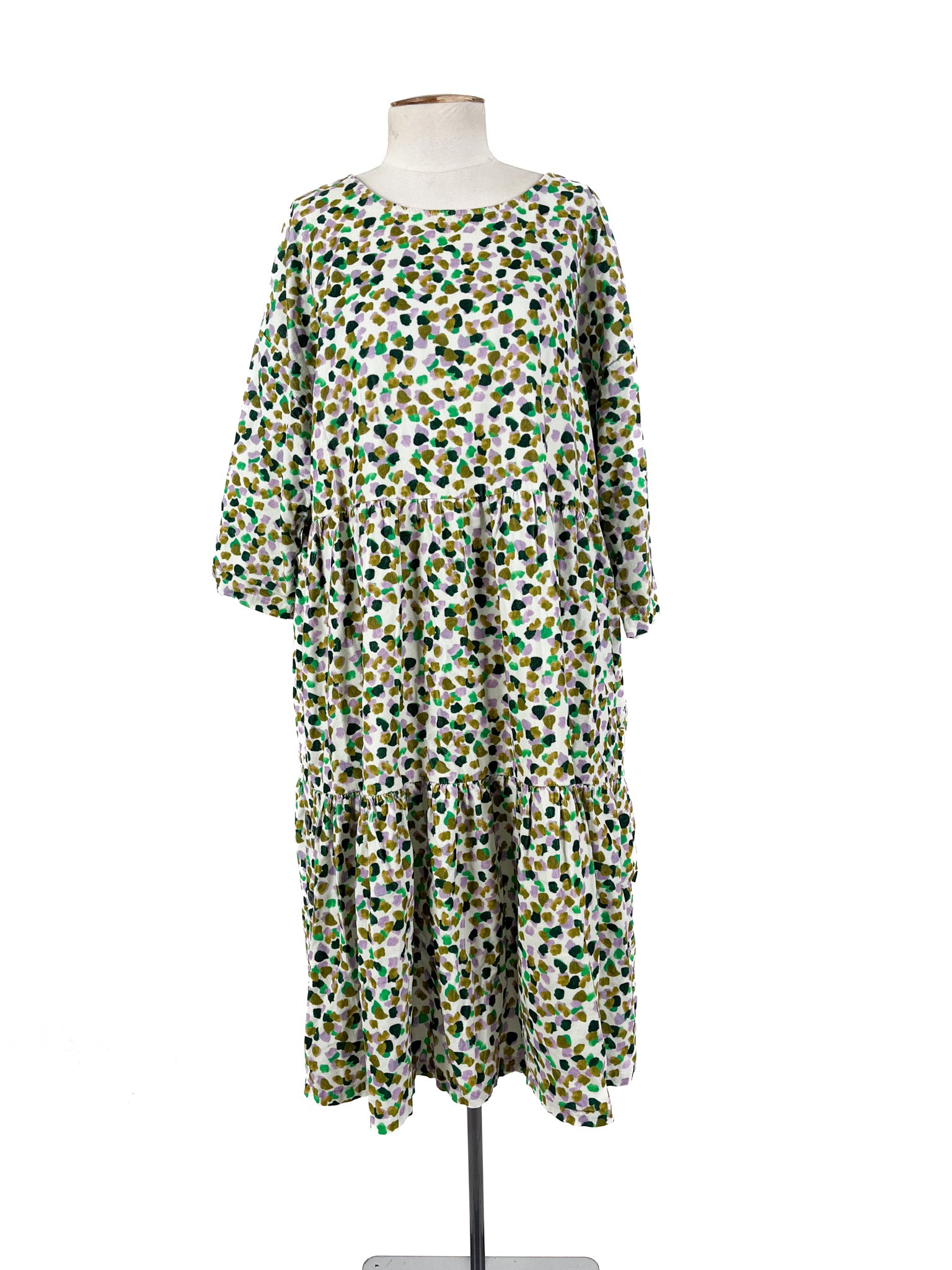 Gorman - White & Green Midi Dress (Size M)