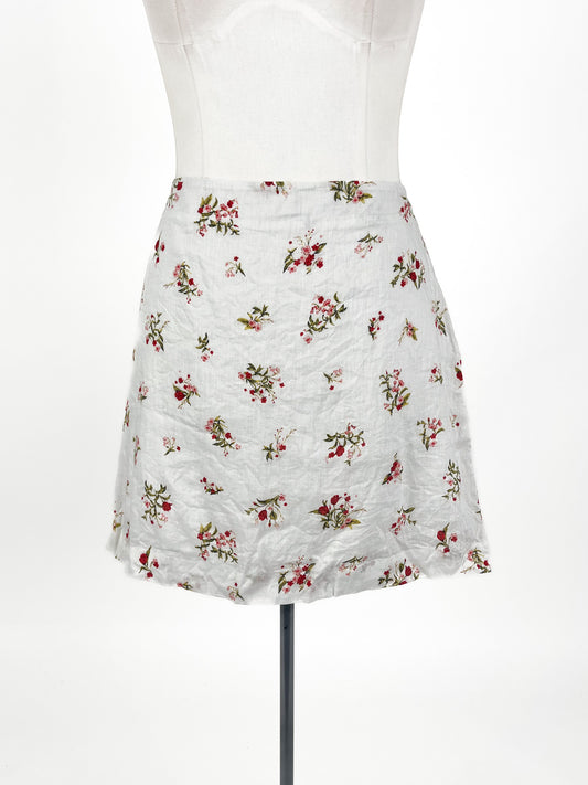 Max - White Linen Skirt (Size 16)