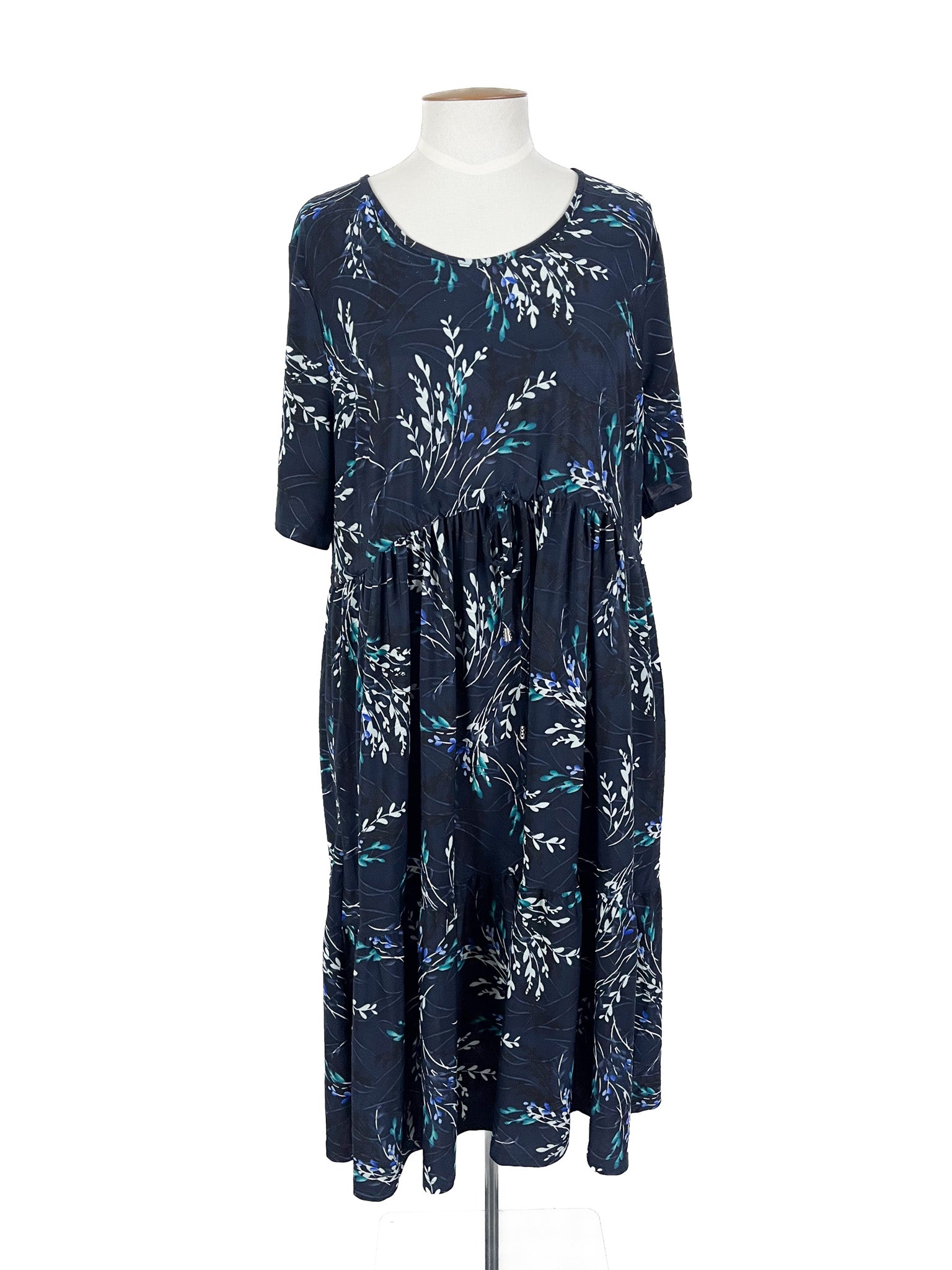 Taking Shape - Navy Midi Dress (Size 16)