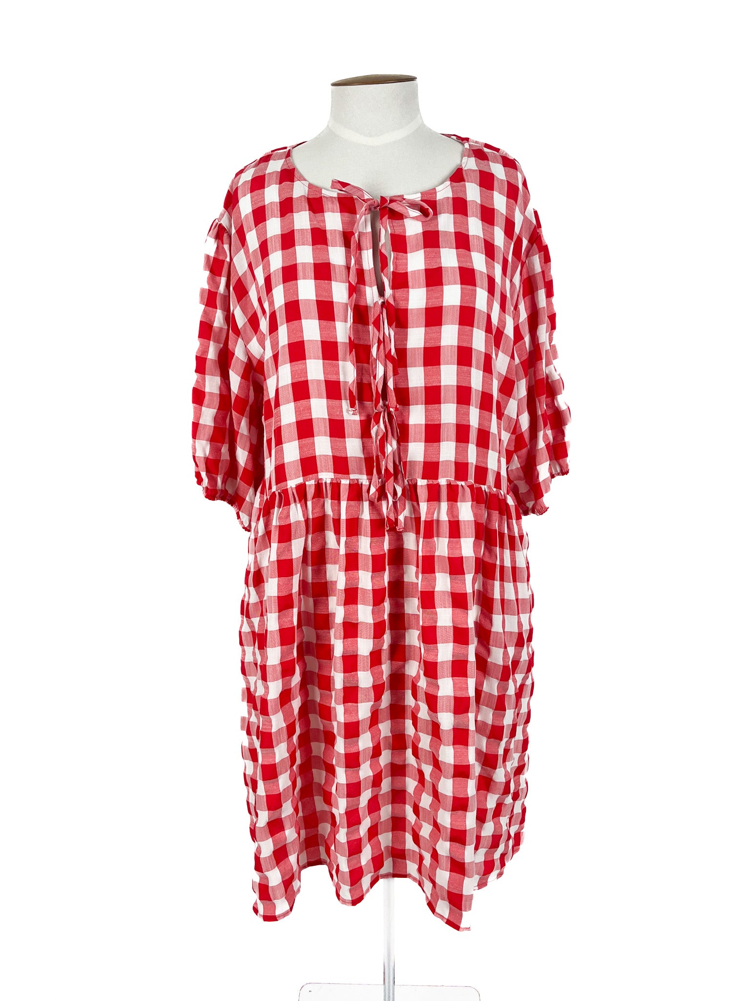 Ruby + Rain - Red & White Midi Dress (Size 22)